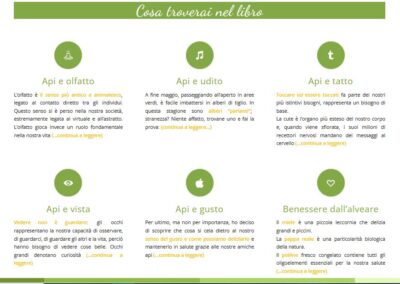 Landing page libro Le api e i cinque sensi