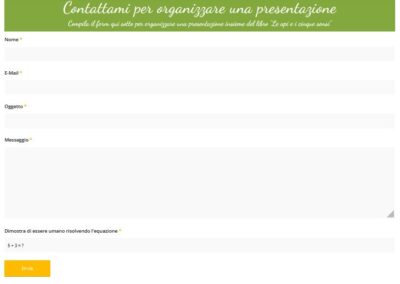 Landing page libro Le api e i cinque sensi